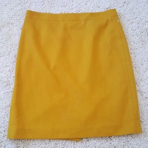 J. Crew Mustard Golden Yellow Pencil Skirt Size 6